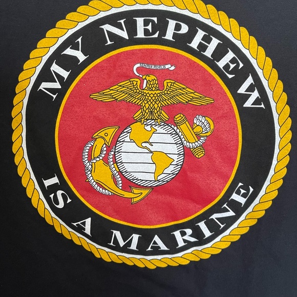 US Marine Corps Embroidered USMC Licensed “My Nephew Is A Marine” T-Shirt NWT - Picture 2 of 5